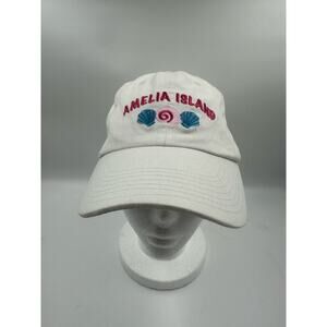 Amelia Island Florida Hat Shells Spell Out Logo Beach Vacation Baseball Cap